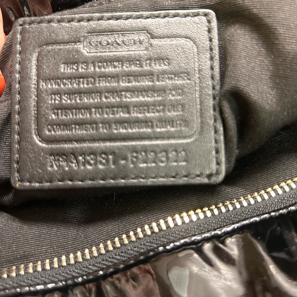 Coach Authentic Peyton Embossed Black Patent Leather Medium Tote F22322 MSRP$298 - Picture 9 of 11